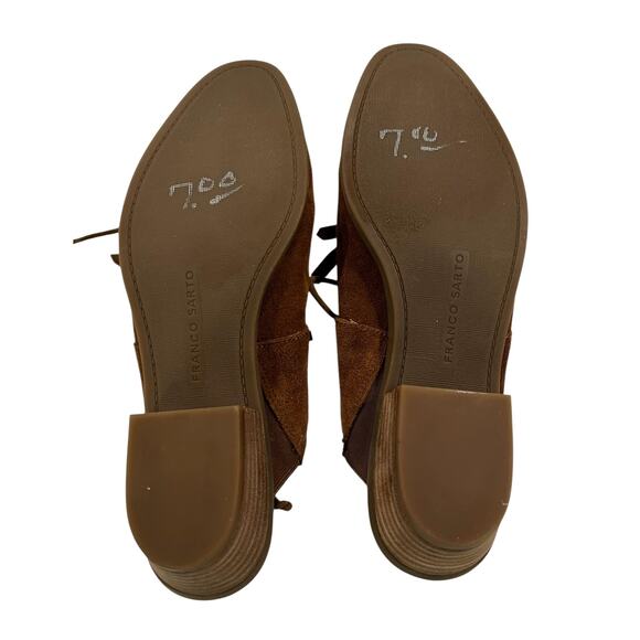 Franco Sarto Ranita Brown Suede Fringe Slip on Heel Mules Size 9 - Picture 7 of 7